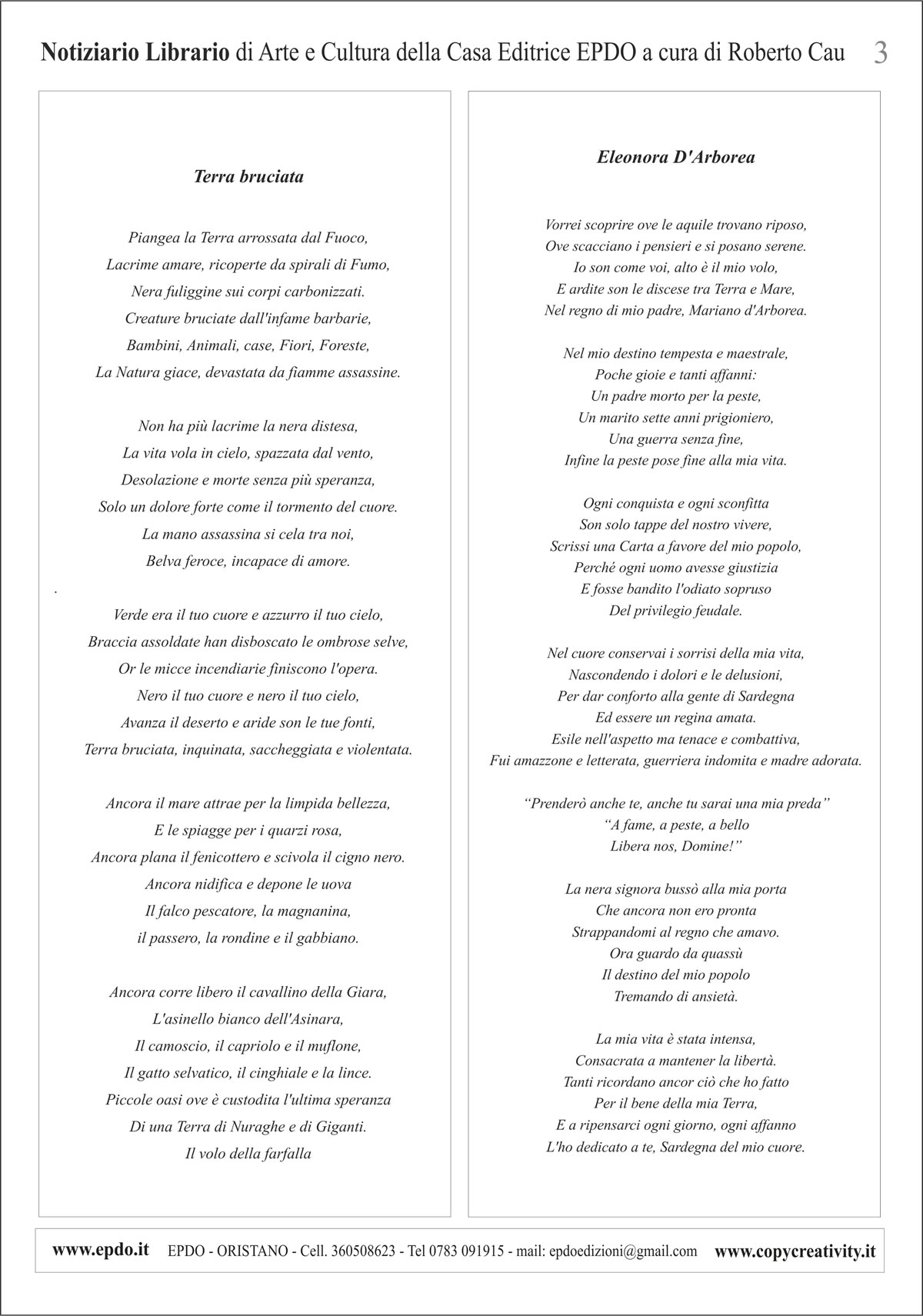 Notiziario Librairio EPDO - Giorgio Luciano Pani